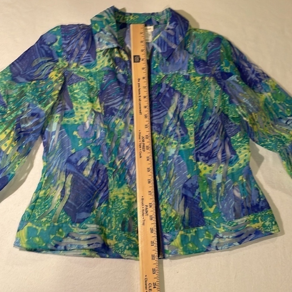 Coldwater Creek Women’s Cover up Top 3/4 sleeves Zipper 12 - Picture 12 of 16